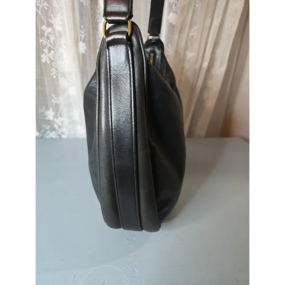 Vintage Coach Black Crossbody Pre94 4017 Light Hobo Leather Bag Large Zip (s2)